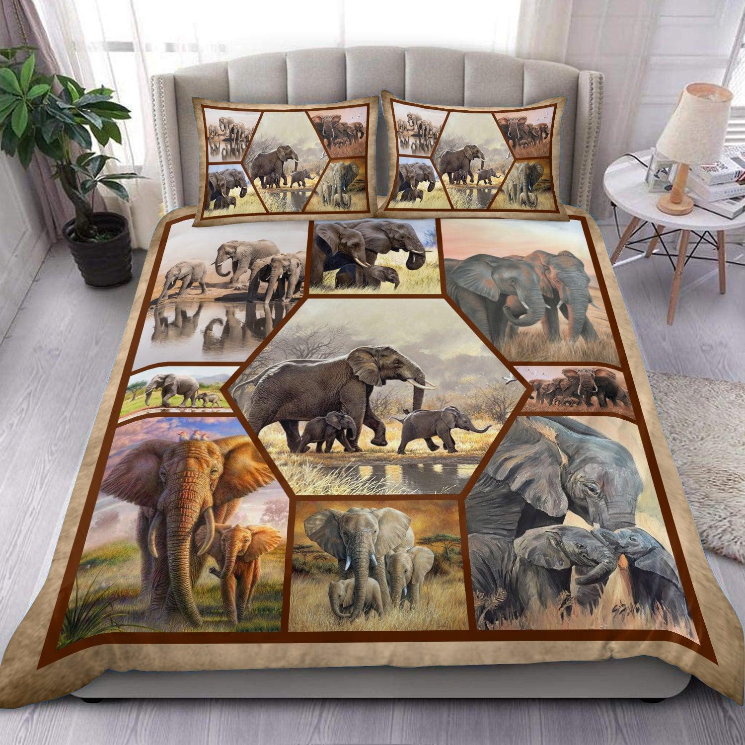 Elephant Bedding Set, Gift for Couples, Husband, Wife, Parents, Lovers, Gift for Elephant Lovers - BD234PA - BMGifts