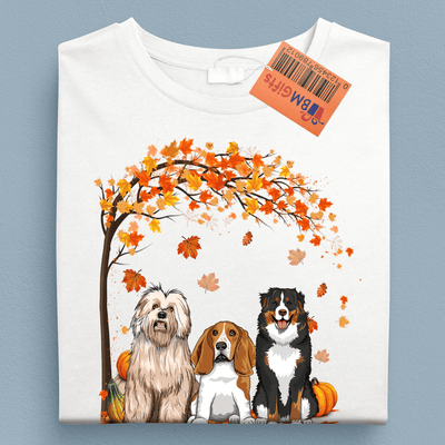 Fall Pumpkin And Dog Personalized Shirt, Halloween Gift, Personalized Gift for Dog Lovers, Dog Dad, Dog Mom - TS423PS02 - BMGifts