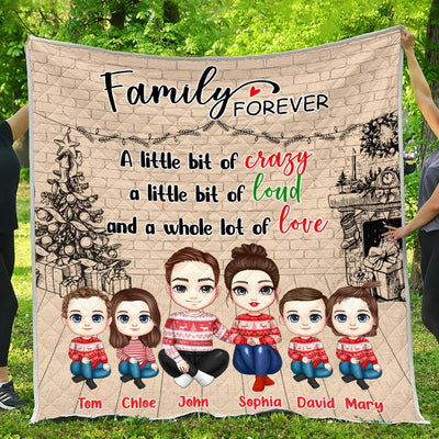 Family Forever Family Personalized Premium Fleece Blanket, Personalized Gift for for Couples, Husband, Wife, Parents, Lovers - QB024PS01 - BMGifts