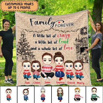 Family Forever Family Personalized Premium Fleece Blanket, Personalized Gift for for Couples, Husband, Wife, Parents, Lovers - QB024PS01 - BMGifts