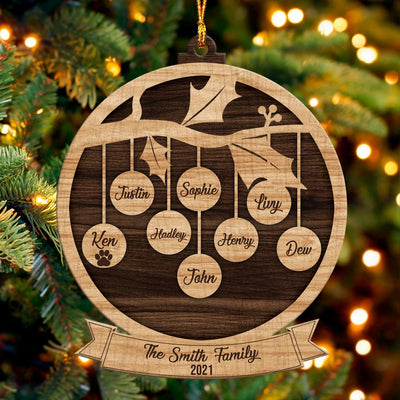 Family Personalized Custom Shaped Ornament, Christmas Gift, Personalized Gift for Personalized Gift for Couples, Husband, Wife, Parents, Lovers - WO004PS09 - BMGifts
