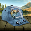 Fishing Blue Grunge Personalized Cap, Personalized Gift for Fishing Lovers - CP304PS08 - BMGifts