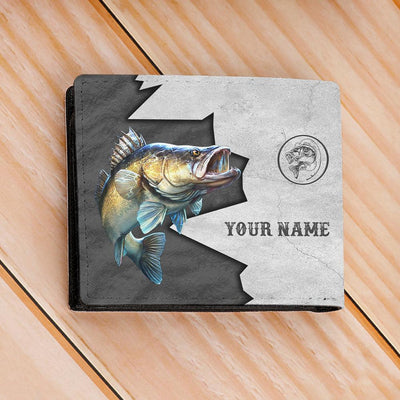 Fishing Broken Wall Personalized Men's Wallet, Personalized Gift for Fishing Lovers - HM022PS08 - BMGifts (formerly Best Memorial Gifts)