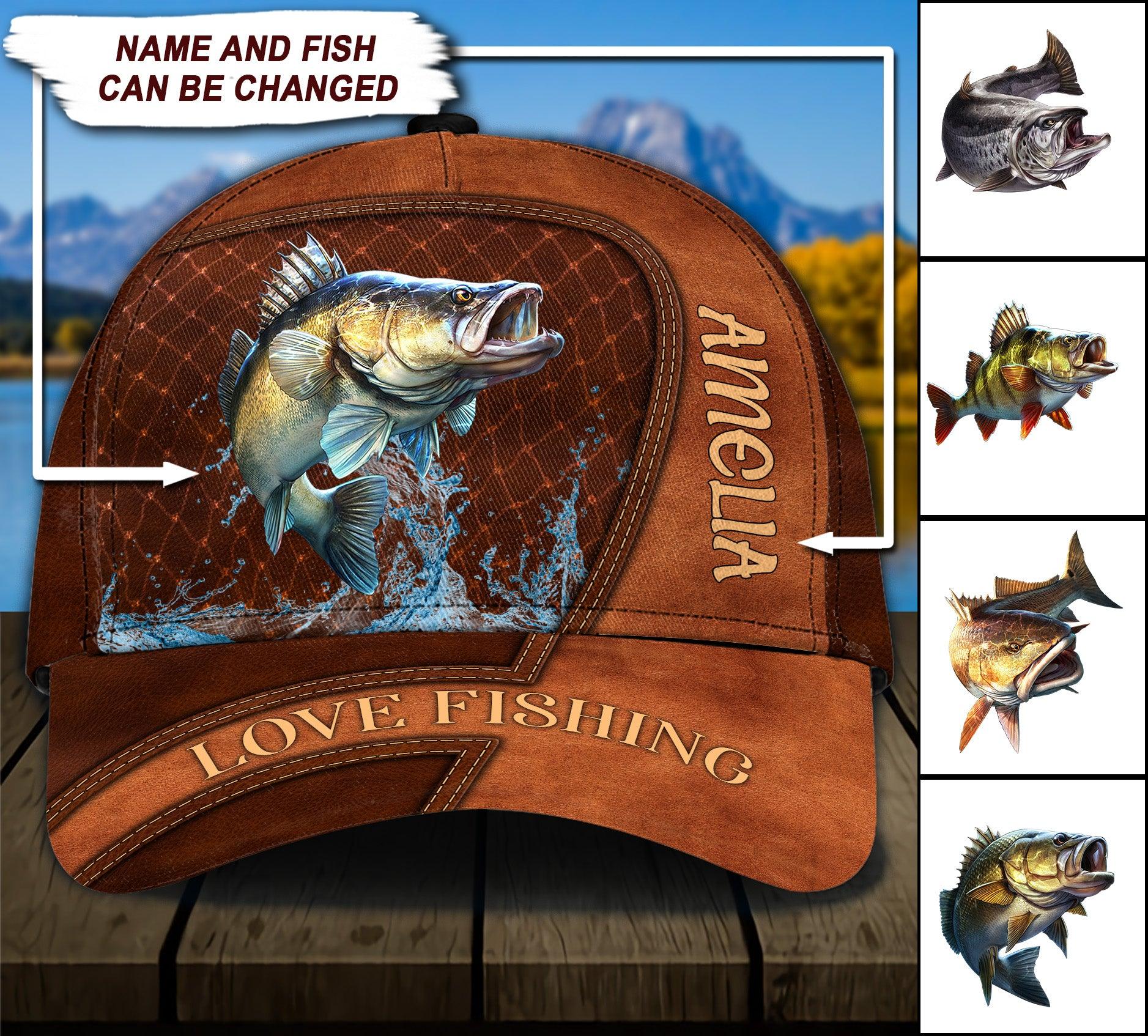 Fishing Brown Net And Wave Personalized Classic Cap, Personalized Gift for Fishing Lovers - CP019PS07 - BMGifts