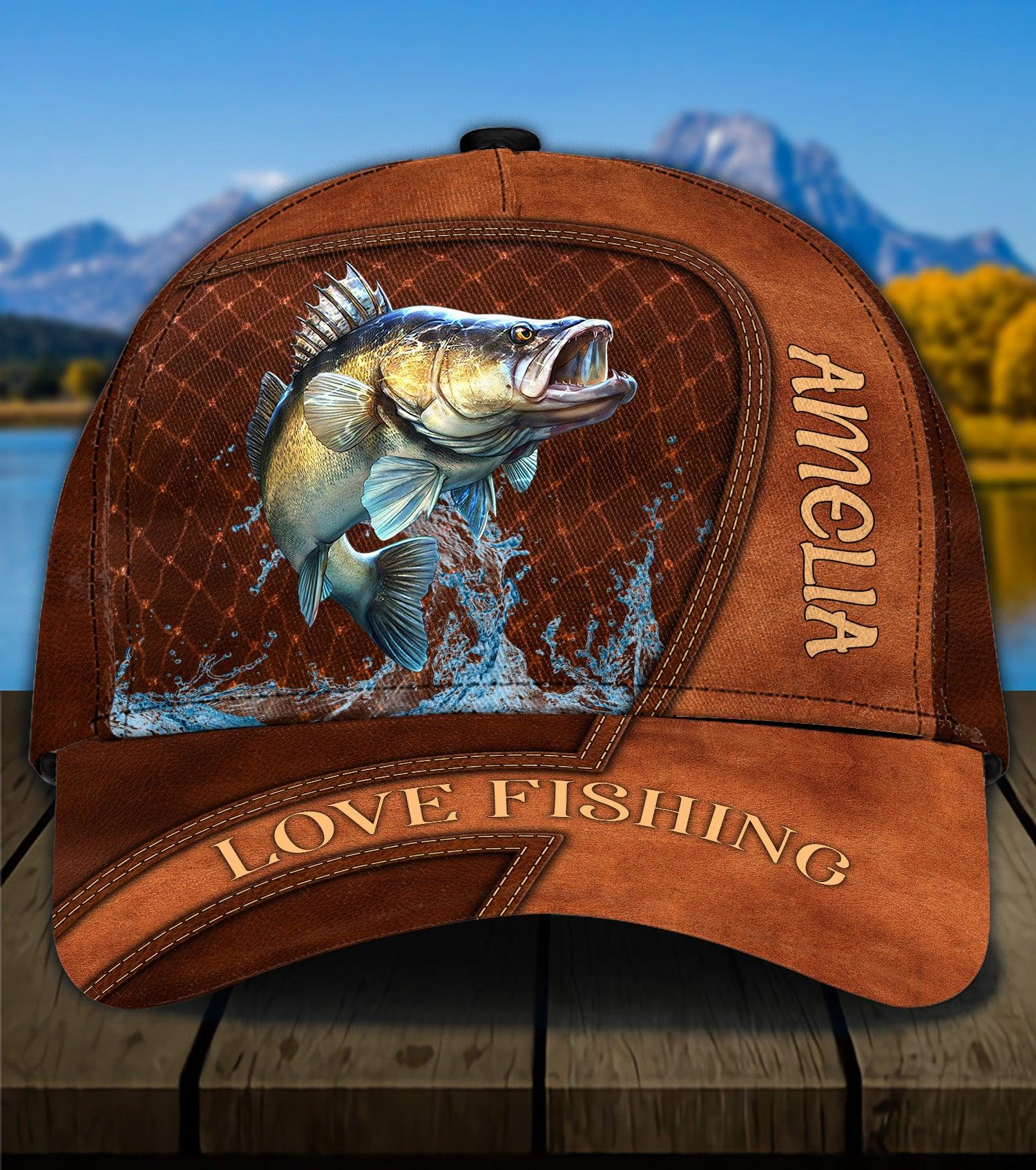 Fishing Brown Net And Wave Personalized Classic Cap, Personalized Gift for Fishing Lovers - CP019PS07 - BMGifts