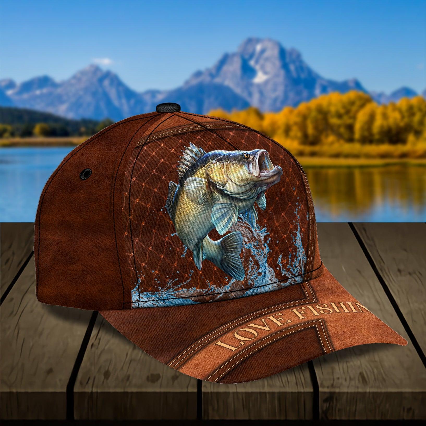 Fishing Brown Net And Wave Personalized Classic Cap, Personalized Gift for Fishing Lovers - CP019PS07 - BMGifts