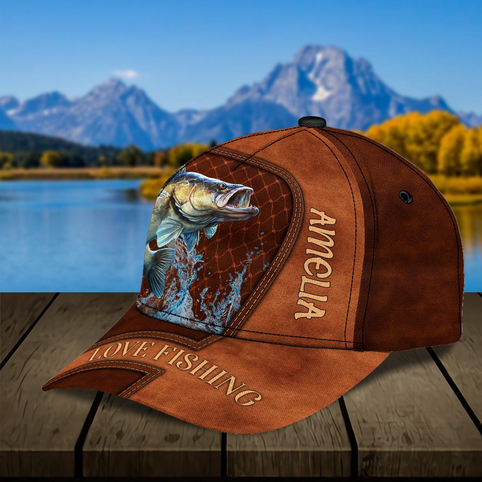 Fishing Brown Net And Wave Personalized Classic Cap, Personalized Gift for Fishing Lovers - CP019PS07 - BMGifts