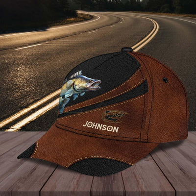 Fishing Dark Brown Personalized Classic Cap, Personalized Gift for Fishing Lovers - CP092PS07 - BMGifts