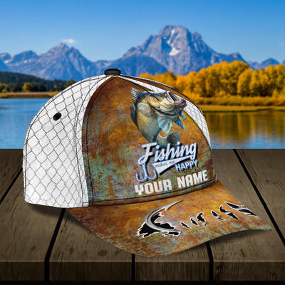 Fishing Make Me Happy Personalized Classic Cap, Personalized Gift for Fishing Lovers - CP012PS08 - BMGifts