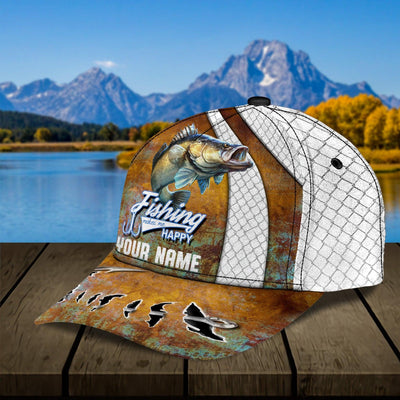 Fishing Make Me Happy Personalized Classic Cap, Personalized Gift for Fishing Lovers - CP012PS08 - BMGifts