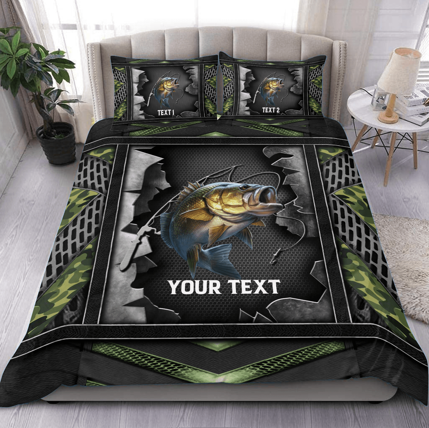 Fishing Personalized Bedding Set, Personalized Gift for Fishing Lovers - BD091PS11 - BMGifts