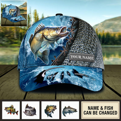 Fishing Water Detail Personalized Cap, Personalized Gift for Fishing Lovers - CP297PS08 - BMGifts