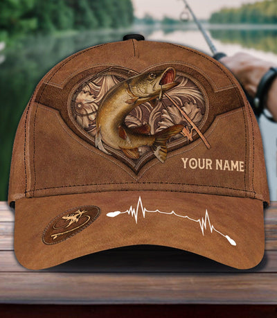Fishing With Leather Pattern Personalized Classic Cap