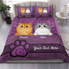 Flower Pattern Cat Personalized Bedding Set, Mother’s Day Gift for Cat Lovers, Cat Mom, Cat Dad - BD124PS02 - BMGifts