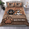 Flower Pattern Dog Personalized Bedding Set, Mother’s Day Gift for Dog Lovers, Dog Dad, Dog Mom - BD125PS02 - BMGifts