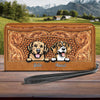 Flower Pattern Dog Personalized Clutch Purse, Personalized Gift for Dog Lovers, Dog Dad, Dog Mom - PU001PS13 - BMGifts