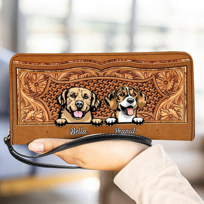 Flower Pattern Dog Personalized Clutch Purse, Personalized Gift for Dog Lovers, Dog Dad, Dog Mom - PU001PS13 - BMGifts