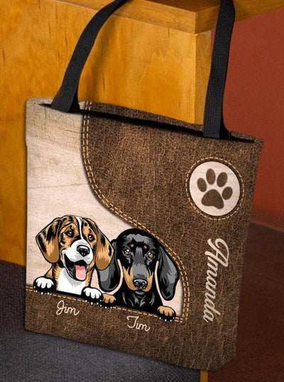 For Dog Lovers Personalized Tote Bag, Personalized Gift for Dog Lovers, Dog Dad, Dog Mom - TO032PS00 - BMGifts