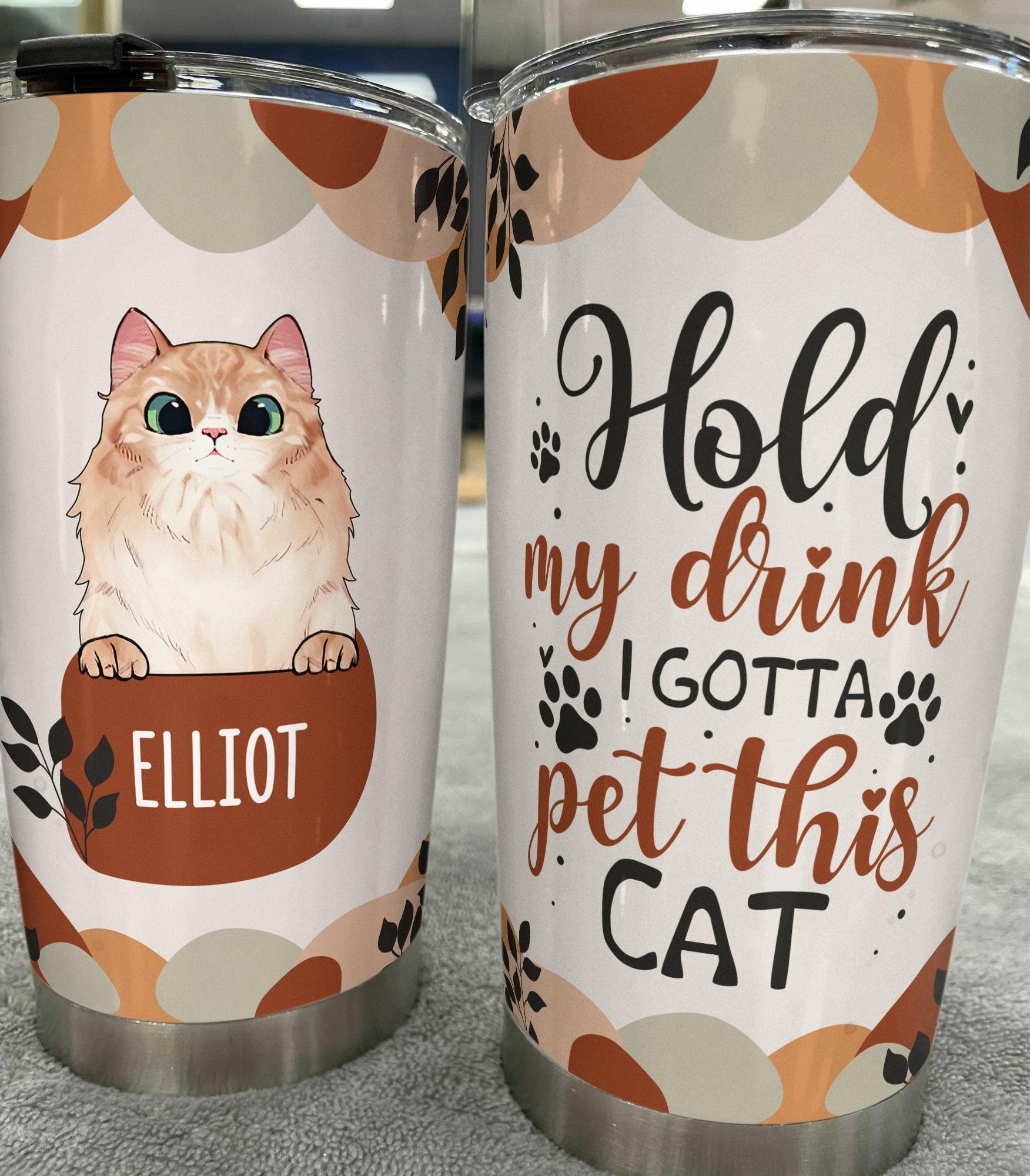 For The Love Of Cats Personalized Tumbler, Personalized Gift for Cat Lovers, Cat Mom, Cat Dad - TB075PS06 - BMGifts