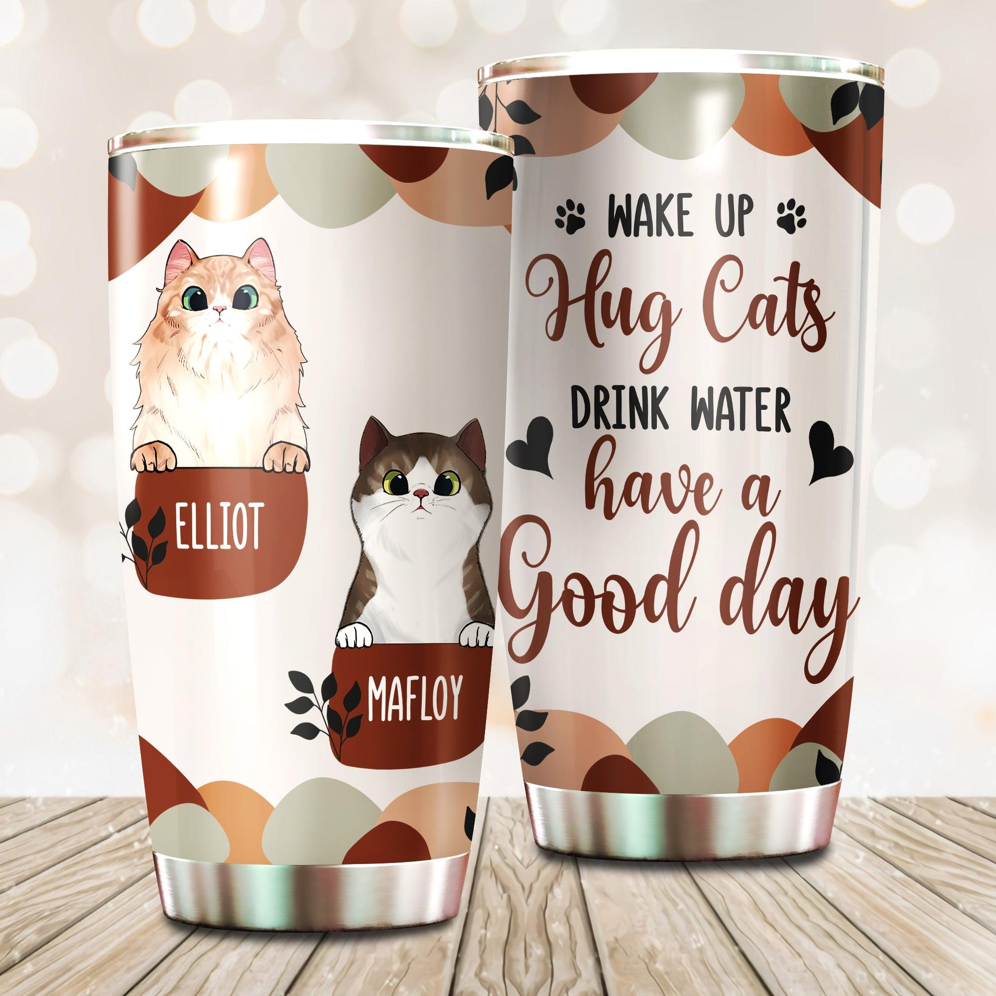 For The Love Of Cats Personalized Tumbler, Personalized Gift for Cat Lovers, Cat Mom, Cat Dad - TB075PS06 - BMGifts