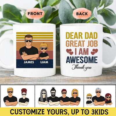 Gift For Father Awesome Personalized Mug, Personalized Gift for Dad, Papa, Parents, Father, Grandfather - MG055PS05 - BMGifts