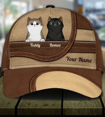 Gift For Father Cat Personalized Classic Cap, Personalized Gift for Cat Lovers, Cat Mom, Cat Dad - CP266PS11 - BMGifts