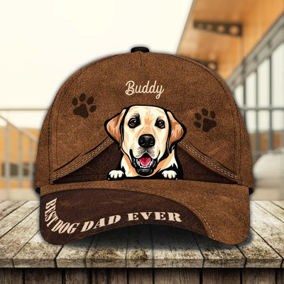 Gift For Father Dog Best Dog Dad Ever Brown Personalized Classic Cap, Personalized Gift for Dog Lovers, Dog Dad, Dog Mom - CP246PS07 - BMGifts