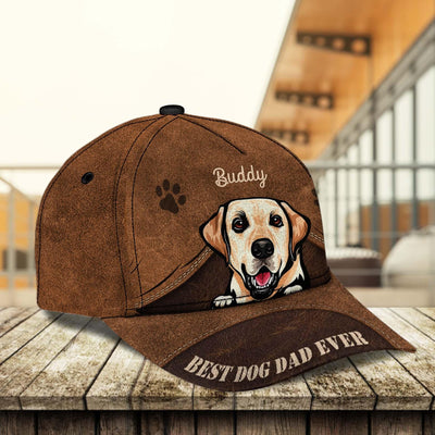 Gift For Father Dog Best Dog Dad Ever Brown Personalized Classic Cap, Personalized Gift for Dog Lovers, Dog Dad, Dog Mom - CP246PS07 - BMGifts