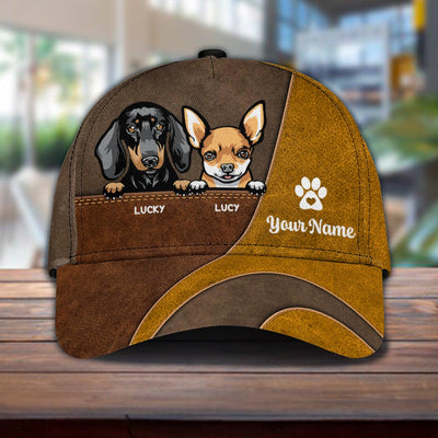 Gift for Father Dog Heart Footprint Personalized Cap, Personalized Gift for Dog Lovers, Dog Dad, Dog Mom - CP303PS08 - BMGifts