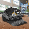 Gift For Father Motorcycle Dark Gray Pattern Personalized Classic Cap, Personalized Gift for Motorcycle Lovers, Motorcycle Riders - CP302PS07 - BMGifts