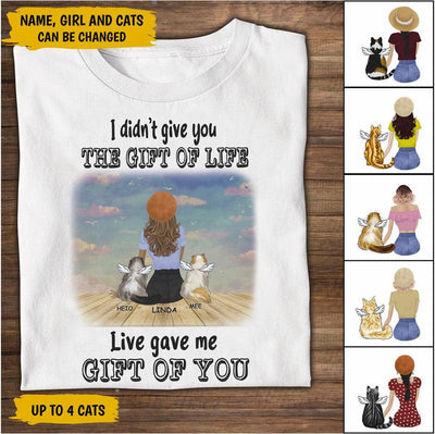 Gift for Mother Cat Gift For Life Personalized Shirt, Personalized Gift for Cat Lovers, Cat Mom, Cat Dad - TS135PS01 - BMGifts
