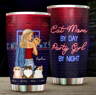 Gift For Mother Cat Mom Personalized Tumbler, Personalized Gift for Cat Lovers, Cat Mom, Cat Dad - TB082PS05 - BMGifts
