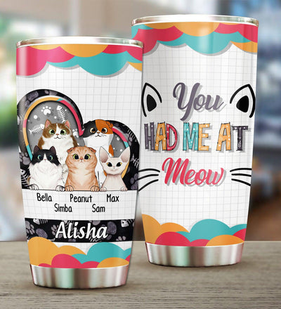 Gift For Mother Cat Personalized Tumbler, Personalized Gift for Cat Lovers, Cat Mom, Cat Dad - TB078PS05 - BMGifts