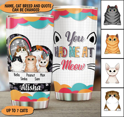 Gift For Mother Cat Personalized Tumbler, Personalized Gift for Cat Lovers, Cat Mom, Cat Dad - TB078PS05 - BMGifts