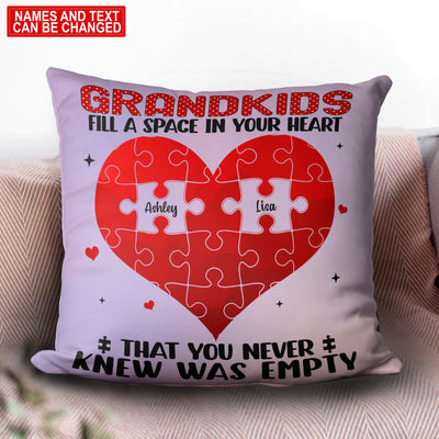Grandkid Fill A Space In Your Heart Grandma Personalized Linen Pillow, Personalized Gift for Nana, Grandma, Grandmother, Grandparents - PL039PS02 - BMGifts