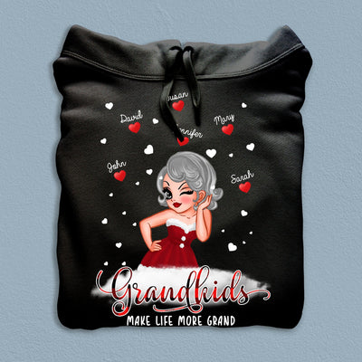 Grandkid Make Life More Grand Grandma Personalized Shirt, Personalized Christmas Gift for Nana, Grandma, Grandmother, Grandparents - TS416PS01 - BMGifts