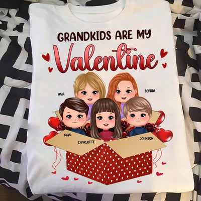 Grandkids Are My Valentine Grandma Personalized Shirt, Personalized Valentine Gift for Nana, Grandma, Grandmother, Grandparents - TS534PS01 - BMGifts