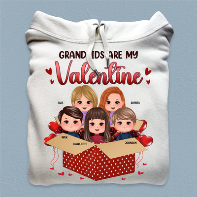 Grandkids Are My Valentine Grandma Personalized Shirt, Personalized Valentine Gift for Nana, Grandma, Grandmother, Grandparents - TS534PS01 - BMGifts