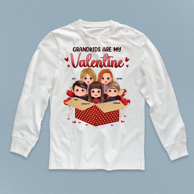 Grandkids Are My Valentine Grandma Personalized Shirt, Personalized Valentine Gift for Nana, Grandma, Grandmother, Grandparents - TS534PS01 - BMGifts