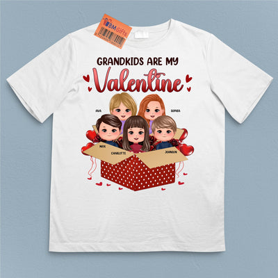 Grandkids Are My Valentine Grandma Personalized Shirt, Personalized Valentine Gift for Nana, Grandma, Grandmother, Grandparents - TS534PS01 - BMGifts