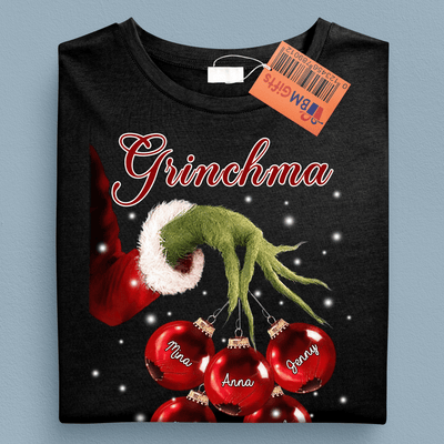 Grandma Christmas Grinch Hand Personalized Shirt, Personalized Gift for Nana, Grandma, Grandmother, Grandparents - TS022PS07re - BMGifts
