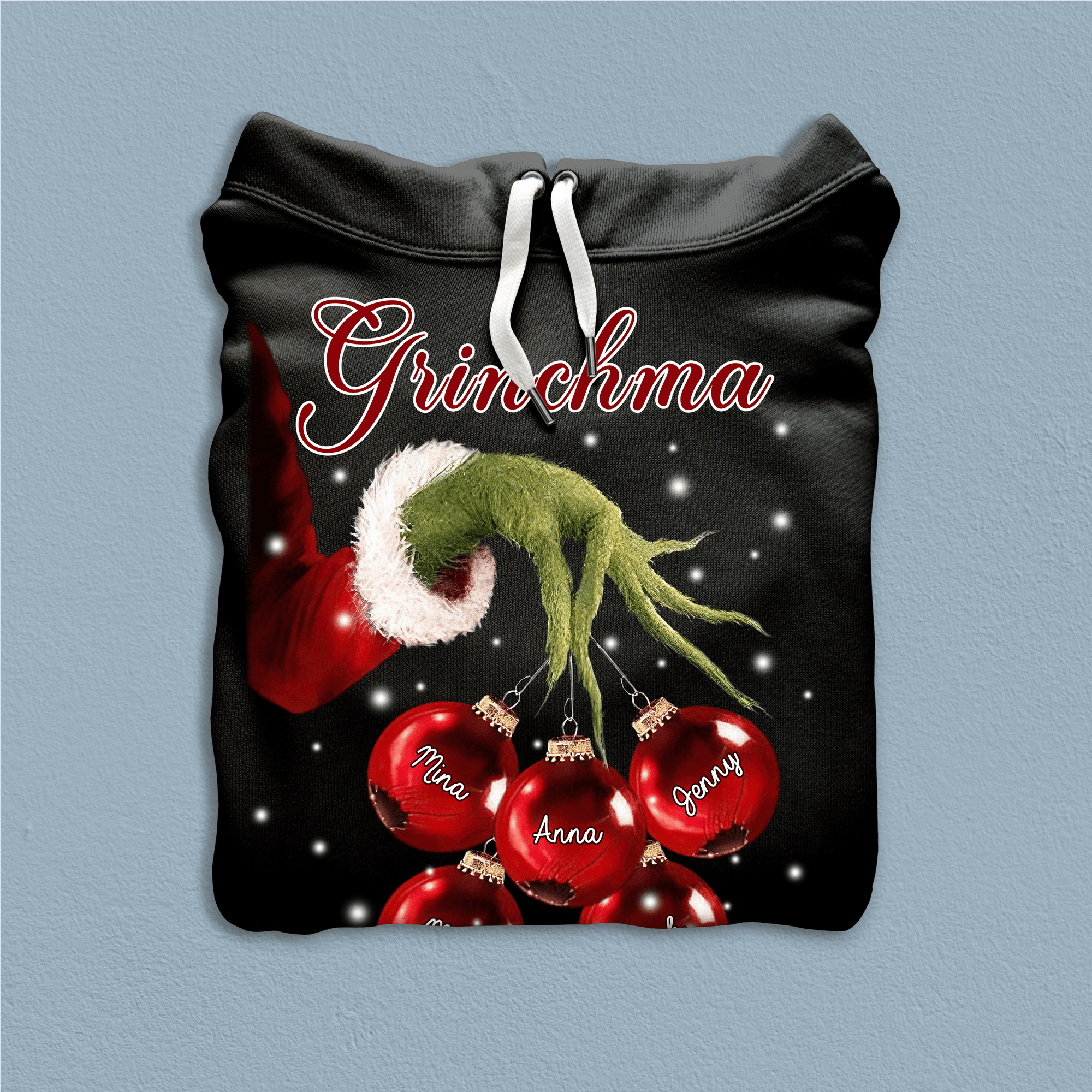 Grandma Christmas Grinch Hand Personalized Shirt, Personalized Gift for Nana, Grandma, Grandmother, Grandparents - TS022PS07re - BMGifts