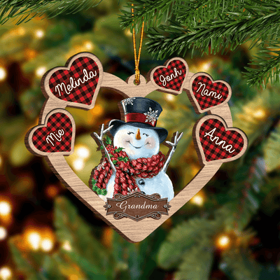 Grandma Personalized Custom Shaped Ornament, Personalized Gift for Nana, Grandma, Grandmother, Grandparents - WO011PS09 - BMGifts