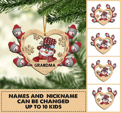 Grandma Personalized Custom Shaped Ornament, Personalized Gift for Nana, Grandma, Grandmother, Grandparents - WO012PS09 - BMGifts
