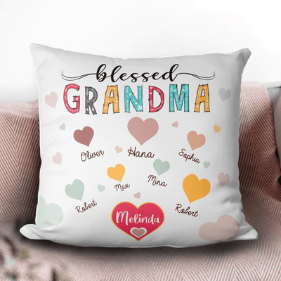 Grandma Personalized Pillow, Personalized Gift for Nana, Grandma, Grandmother, Grandparents - PL018PS04 - BMGifts (formerly Best Memorial Gifts)