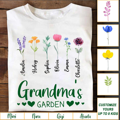 Grandma's Garden Personalized Shirt, Personalized Gift for Nana, Grandma, Grandmother, Grandparents - TS250PS05 - BMGifts