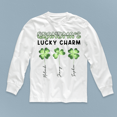 Grandma's Lucky Charm Grandma Personalized Shirt, Personalized St Patrick's Day Gift for Nana, Grandma, Grandmother, Grandparents - TS582PS01 - BMGifts