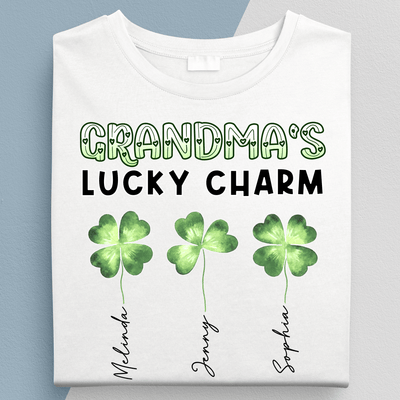 Grandma's Lucky Charm Grandma Personalized Shirt, Personalized St Patrick's Day Gift for Nana, Grandma, Grandmother, Grandparents - TS582PS01 - BMGifts