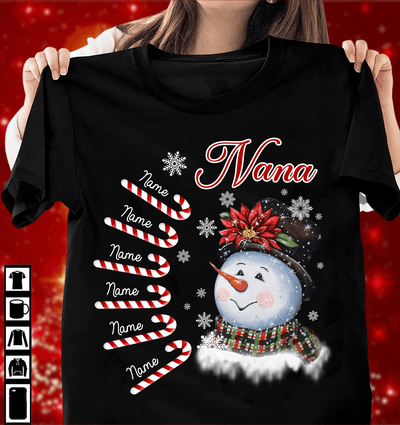 Grandma Snowman And Candy Personalized Shirt, Personalized Gift for Nana, Grandma, Grandmother, Grandparents - TS010PS07 - BMGifts