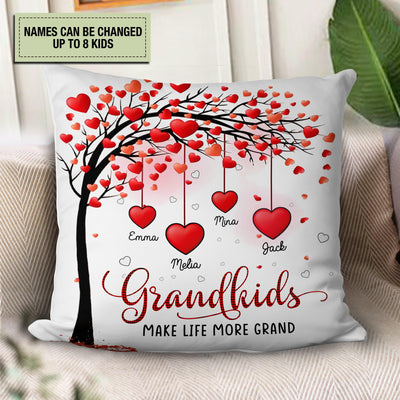 Grandma Tree Hearts Personalized Linen Pillow, Personalized Gift for Nana, Grandma, Grandmother, Grandparents - PL012PS08 - BMGifts